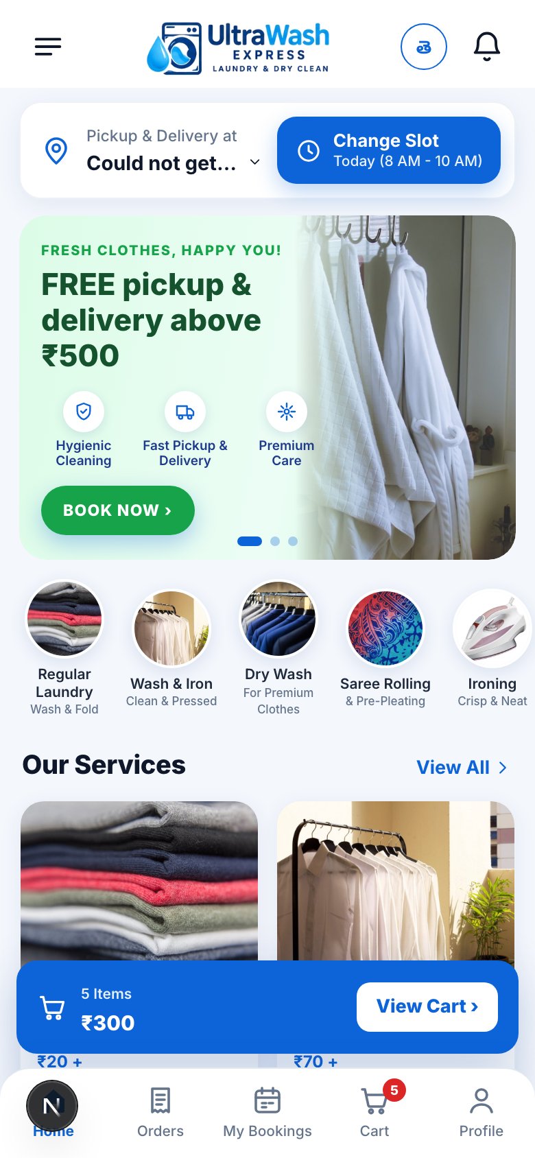 UltraWash Express app
